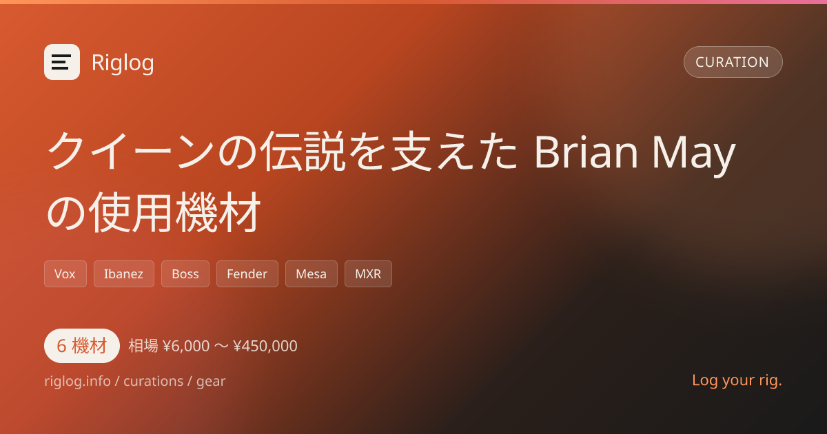 クイーンの伝説を支えた Brian May の使用機材