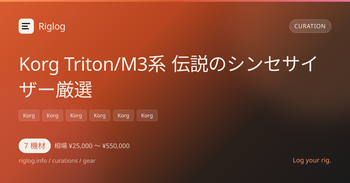 Korg Triton/M3系 伝説のシンセサイザー厳選