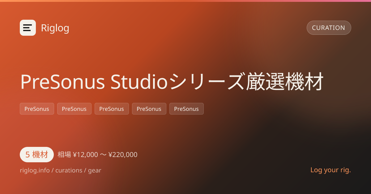 PreSonus Studioシリーズ厳選機材