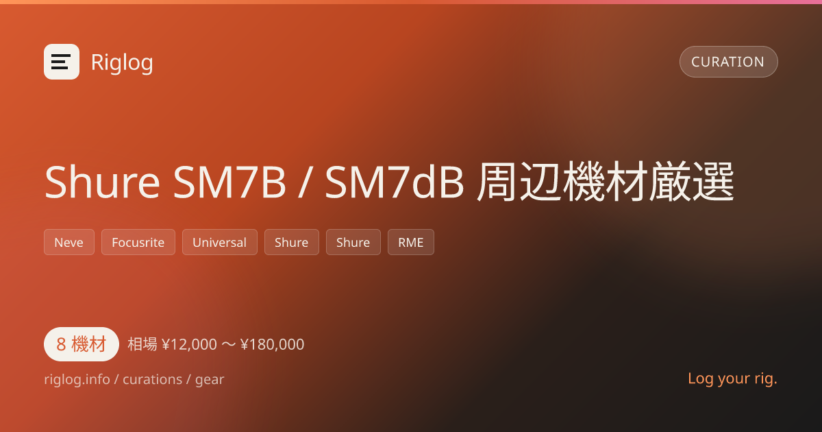 Shure SM7B / SM7dB 周辺機材厳選