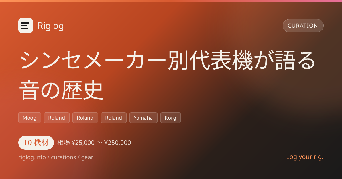 シンセメーカー別代表機が語る音の歴史