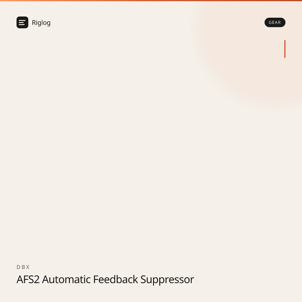 dbx AFS2 Automatic Feedback Suppressor