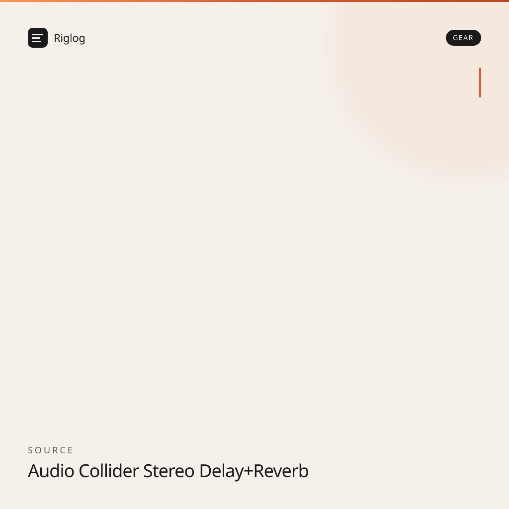 Source Audio Collider Stereo Delay+Reverb